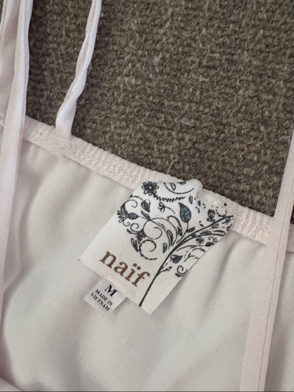 NAIF White Strappy Halter Camisole - Picture 2 of 3